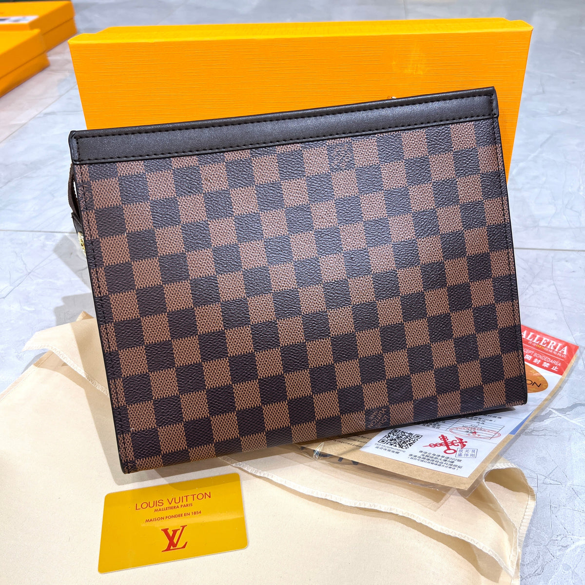 Trendy pouch premium Bag with box